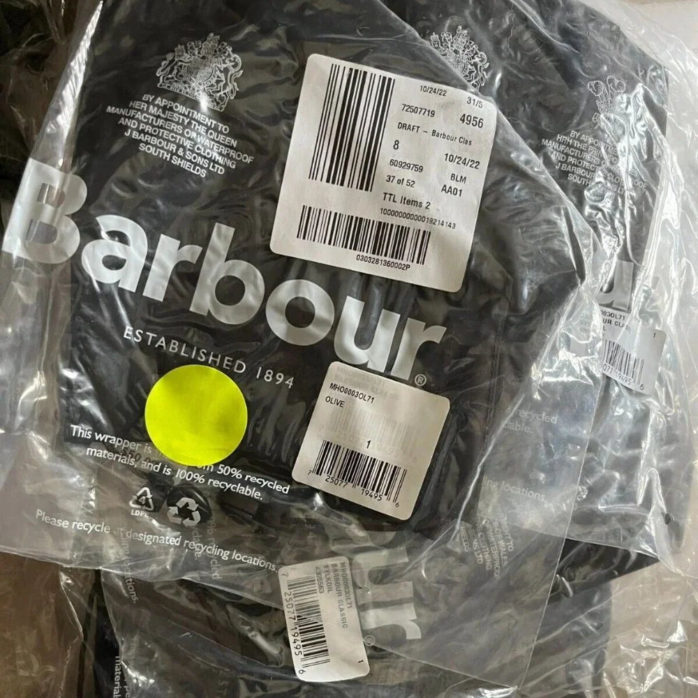 British Classic Black~  BARBOUR Matt Waxed Cotton Dog Coat MSRP$115.